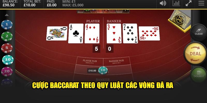 Cược baccarat theo quy luật các vòng đã ra